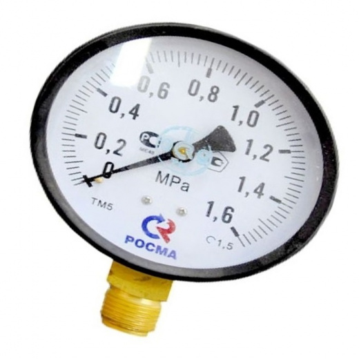 Манометр ТМ-520Р.00 радиальный Дк100мм 0-1,0 МПа кл.1,0 G1/2" Росма 00000000957
